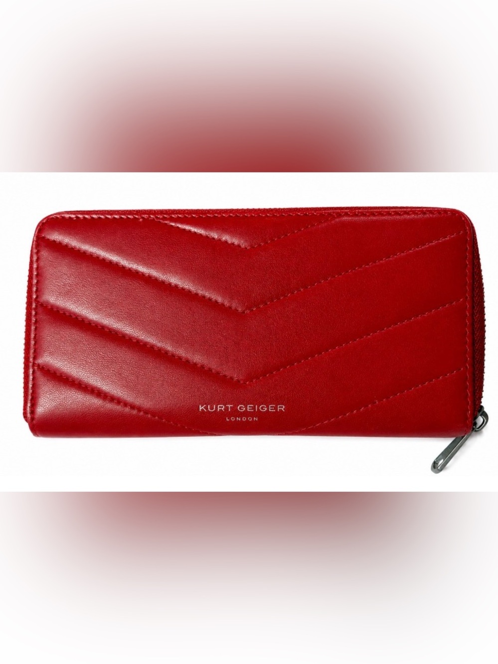 Kurt Geiger Red Quilted Zip Around Wallet